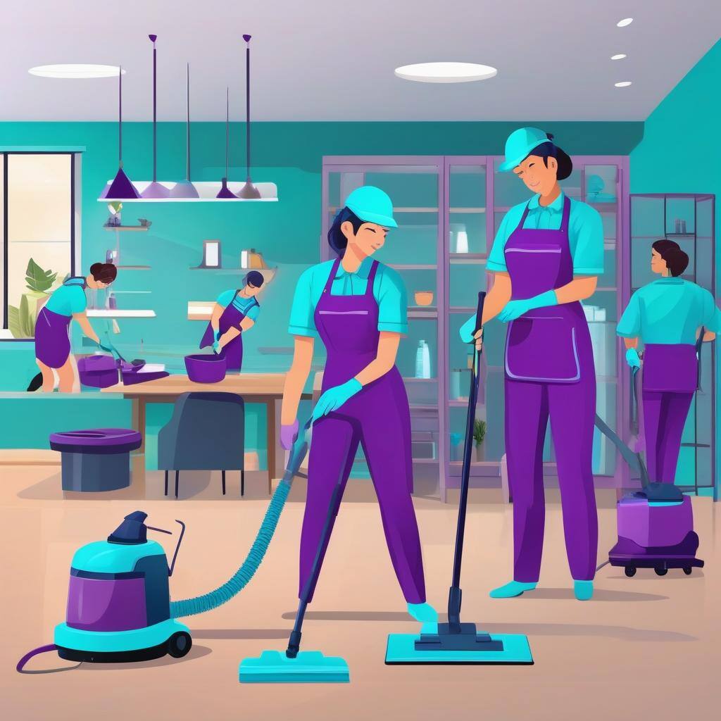 Cleaning Purple and Turquoise